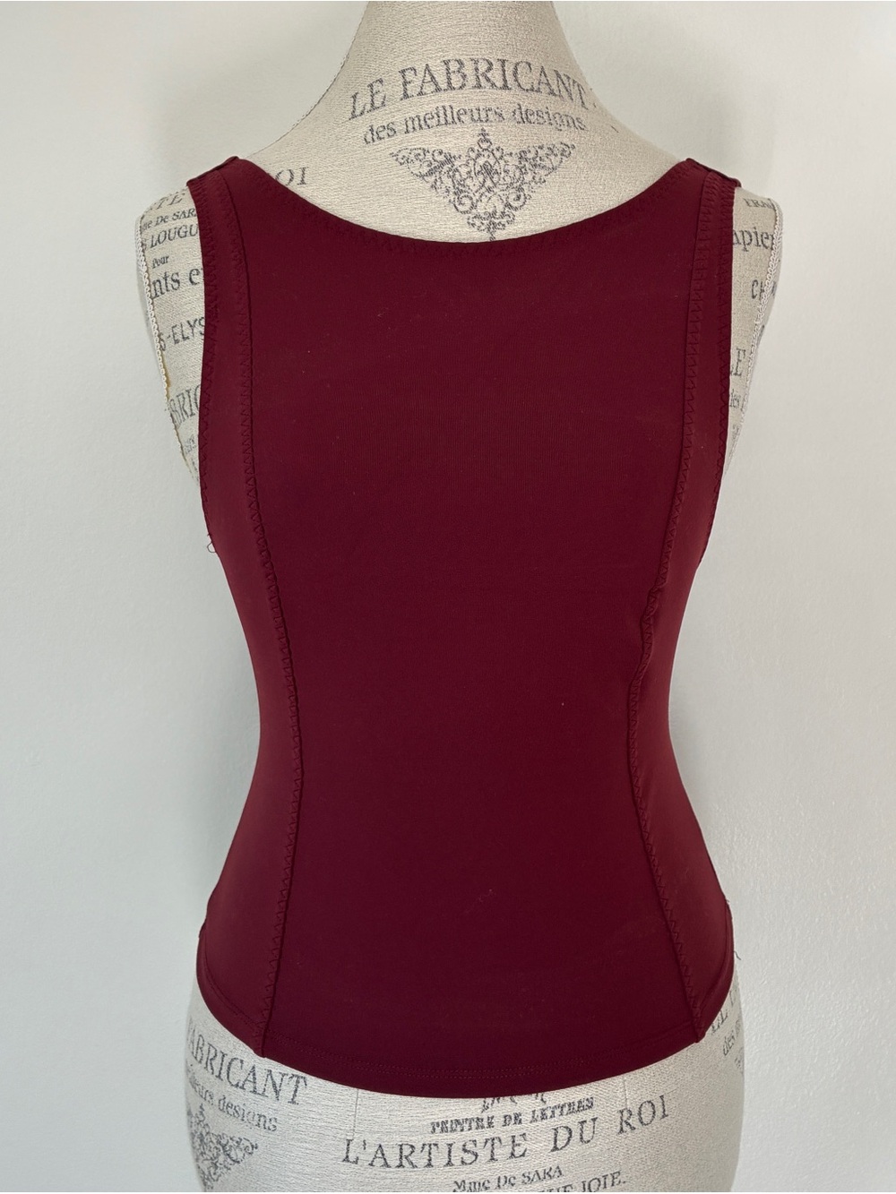 Intimately Free People Burgundy Boat Neckline Muscle Tank Top Size S